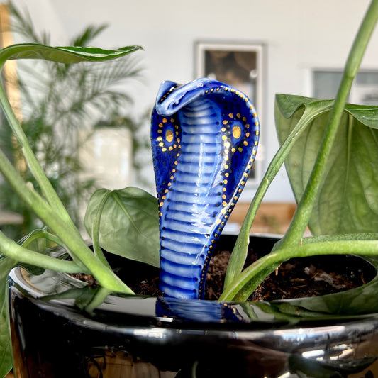 Seconds & Samples -  Planter Cobra 1 - Hand crafted Porcelain Plant Ornament. Snake with Detail.