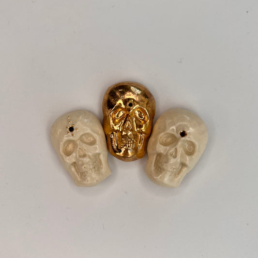 Seconds & Samples - Skull Beads Set - 1 inch individual beads, crafted as Skulls measuring 1 inch high