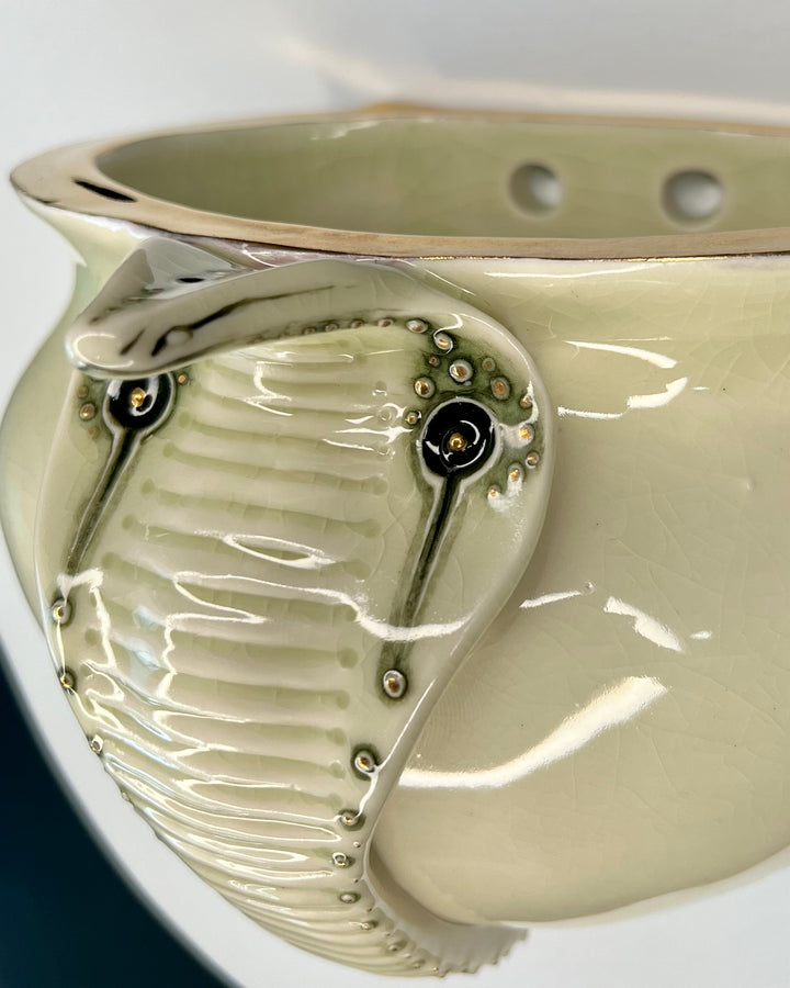 Snake Planeter 1 - Hand crafted Porcelain Home Planter with Snake Detail